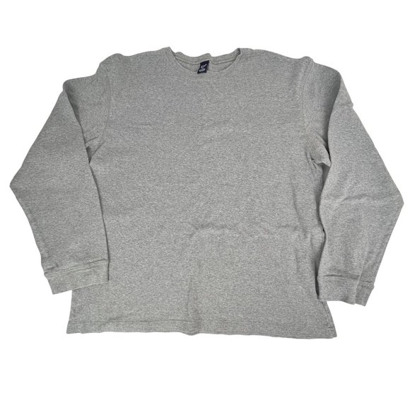 Gap Men's Long-Sleeve Top T-Shirt Gray Crew-Neck Sz. XXL - Picture 2 of 4